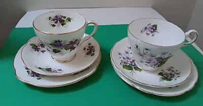 Buy Vintage 1 X  Regency 1 X Duchess Teacup Saucer Plate Trios Bone China Violets • 10£