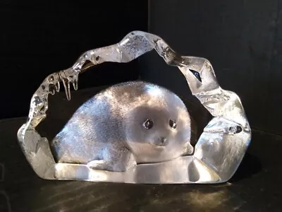 Buy Mats Jonasson Heavy Scandinavian Glass Seal Pup Paperweight Signed  Vgc • 9.99£