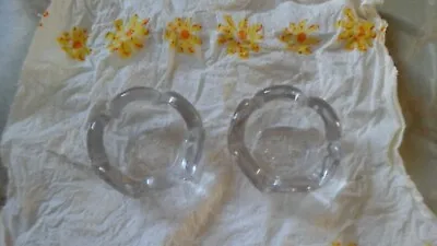 Buy Vintage Two Thick Glass Petal Shaped Small Candle Holders • 0.99£