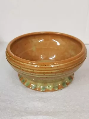 Buy Vintage Barnes & Rhone Burton Pottery Stoneware Posy Bowl Vase Green/Brown • 12£