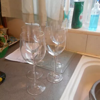 Buy 5 Large Wine Glasses, 10 1/2  High, Signed, Czech Republic • 20£