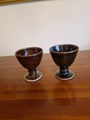 Buy 2 Vintage Studio Ware Pottery Goblets By John Davidson Cornish Potter • 20£