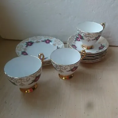 Buy Royal Standard /Roslyn Fine Bone China Set Of 3 Cups 6 Saucers 4 Tea Plates Rose • 20£