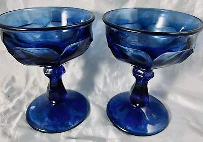 Buy Cobalt Blue Short 2 Stemware Sherbet Goblets Glassware 4-5/8  NEW • 23.72£