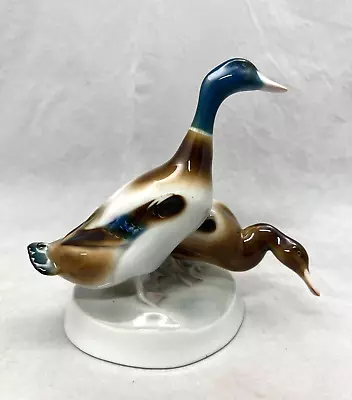 Buy Vintage Zsolnay Pecs Glazed Porcelain Figurine Statue 2 Mallard Ducks Hungary • 41.02£