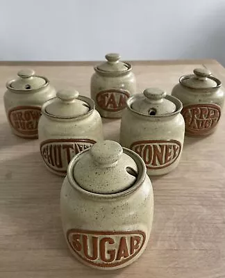 Buy Vintage Cornish Stoneware Tremar Prensingoll Honey Jam Sugar Apple Chutney X6 • 48£