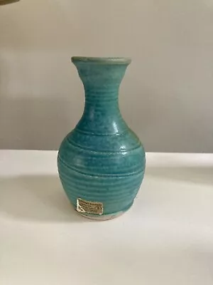 Buy Vintage Michael Kennedy Studio Pottery Bud Vase.  Blue/green Irish Made • 17.47£