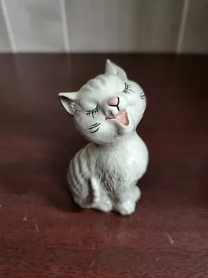 Buy Beswick Laughing Cat #2101 England Gray Porcelain Figurine 2101 Vintage Marked • 27.84£