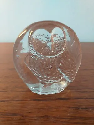 Buy Vintage Wedgwood Crystal Etched Glass Owl Paperweight Ornament • 12.90£