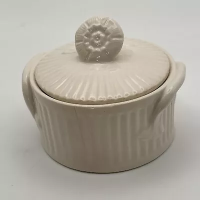 Buy Vtg Authentic Leedsware Classic Creamware Small Trinket Jewelry Box Flower *READ • 9.49£