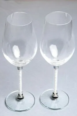 Buy Pair Of Wine Glass Crystal Cut Swarovski Element Wedding Present & Gift Box • 30.50£