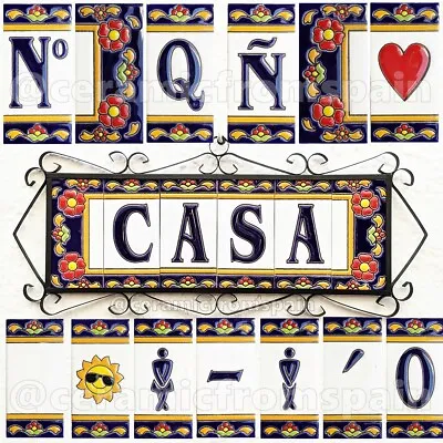 Buy Spanish Ceramic Tile Letters - House Ceramic Numbers - MARBELLA - ANDALUSIA - • 5.04£