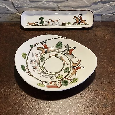 Buy Crown Staffordshire Hunting Scene Trinket Dish And Pen Tray • 15£