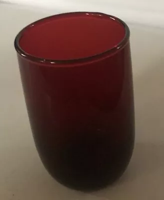 Buy One Vintage Anchor Hocking Ruby Red Depression Glass Tumbler 4 3/8  Tall • 5.73£