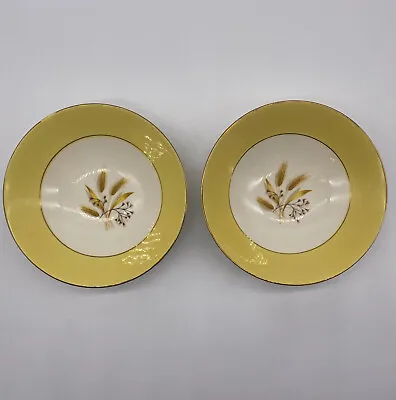 Buy Vintage Autumn Gold 5 Inch Bowls Century Service Yellow Wheat MCM Retro Set Of 2 • 9.65£