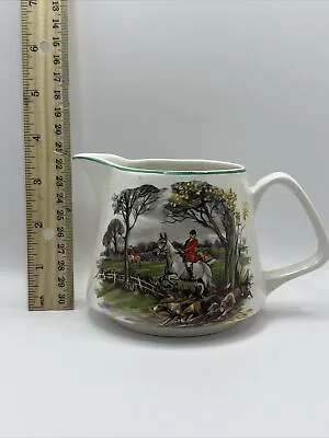 Buy Vtg Lord Nelson Pitcher England Pottery Green Trim Hunting Equestrian 3.5 Tall • 17.97£