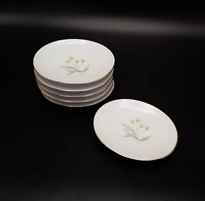 Buy Set 6 Thomas Bone China Oval Butter Pat Plates Handpainted Yellow Flowers • 7.99£