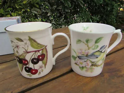 Buy Fine Bone China Mugs Garden Birds And Fruit Crown Trent Staffordshire Queens • 3.50£