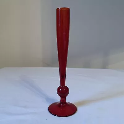 Buy Whitefriars Glass Geoffrey Baxter 9484 Ruby Red Stem Vase 7 1/2 Inch • 8.99£