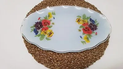 Buy Large Chance Frosted Glass Tray Plate Pilkington England - Vintage - Cottagecore • 9.50£