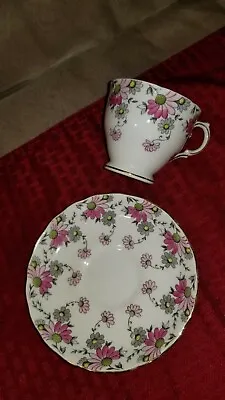 Buy Tuscan Fine English Bone China Tea Cup And Saucer Pink Flowers • 18.89£