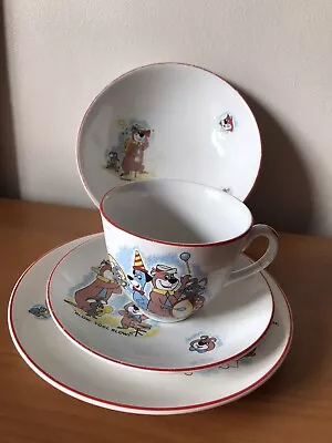 Buy 1960s Ridgeway Potteries Huckleberry Hound Yogi Bear Plate Bowl Cup Saucer Set • 34.99£