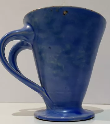 Buy Rare  Vintage Barnstaple Pottery  Split 2 Handled Blue Glazed Mug • 68£