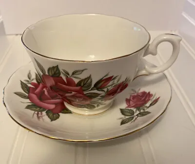 Buy  Crown Staffordshire Tea Rose Fine Bone China England T Cup  & Saucer Marked • 4.72£