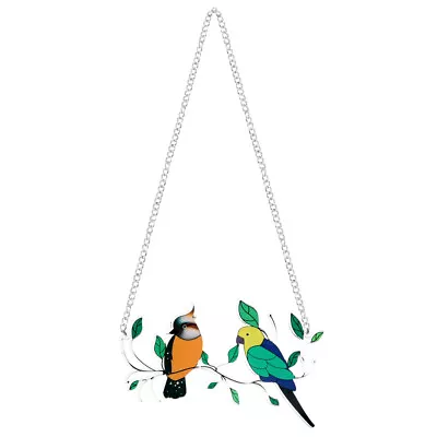 Buy Birds On Wire Stained Glass Window Hangings For Patio Decor & Gifts • 10.25£