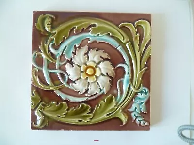 Buy Vintage / Antique Majolica Pottery Tile Dennis Ruabon Wall Washstand Fireplace • 12£