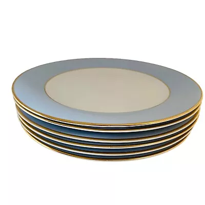 Buy Doulton Bruce Oldfield Dinner Plate X6 Tableware Plates Blue White Gold 10  2004 • 34.99£