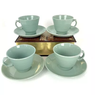 Buy Woods Ware Beryl Tea Cups Saucers Vintage 40s WW2 Wartime Utility Ware  • 7.99£