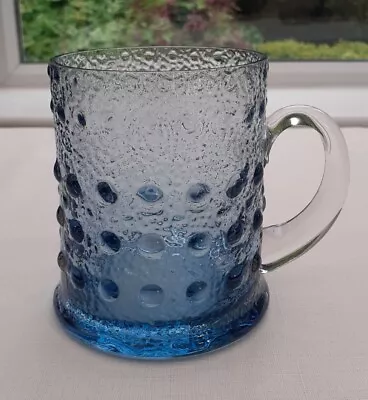 Buy RARE WEDGWOOD BLUE GLASS TANKARD MUG, VINTAGE 1970s IN EXCELLENT CONDITION  • 7£