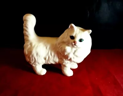 Buy Vtg.Beswick Porcelain White Cat Figurine Green Eyes Collectible Animals England • 18.50£