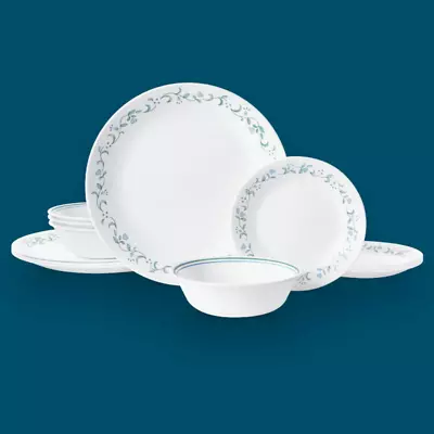 Buy Country Cottage, White And Blue, 12 Piece, Dinnerware Set Corelle  • 48.17£