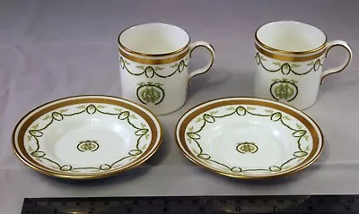 Buy Royal Crown Derby PAIR TITANIC COFFEE CUPS & SAUCERS White Star Logo • 170£