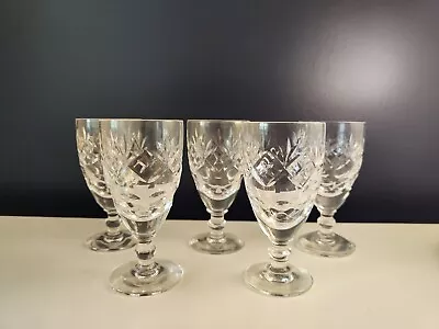 Buy Set Of Five  ROYAL DOULTON    GEORGIAN   Crystal Port/Sherry Glasses 4 3/8  Tall • 24.99£