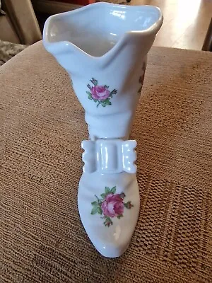 Buy Dresden China White Floral Ladies Boot Ornament • 3£