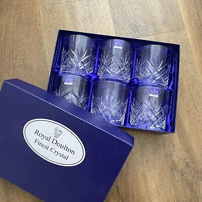 Buy Royal Doulton Juliette Finest Crystal Glasses/Whisky Tumbler 6 Set • 79.75£