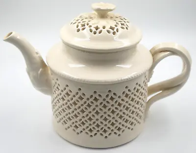 Buy Beautiful Vintage Royal Creamware Pierced Teapot Twisted Handle Unused • 74.50£