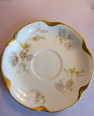 Buy Haviland & Co Limoges France Saucer For Coffee Tea Cup Pink Blue Poppies Gold • 8.53£