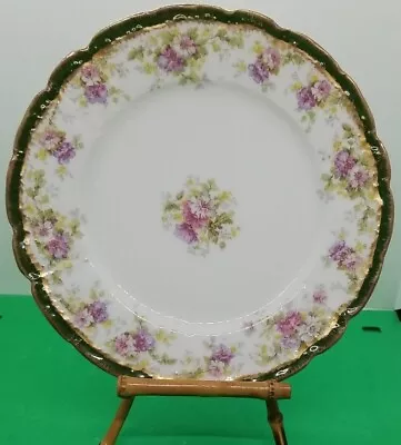 Buy Vintage LIMOGES France Pink & Lavender Floral Design Plate Gold Trim 8 1/4   • 23.15£