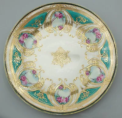 Buy Antique C.1891 Noritake Maple Leaf Nippon Roses Plate With Gilding 10  • 37.90£