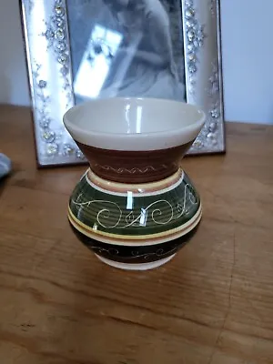 Buy Vintage Dragon Studio Pottery Vase From Rhayader Wales Green & Brown 3½ - 9cm • 4.99£