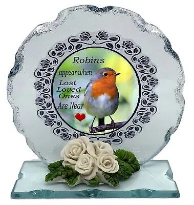 Buy Robin Poem  Crystal Cut Glass Plaque Special Edition #4 • 29.99£