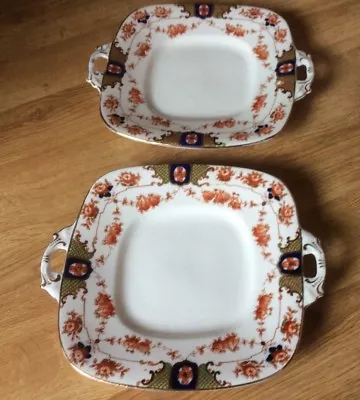 Buy 2 Serving Plates By Royal Stafford Red Floral Pattern & Gold Edging • 7£