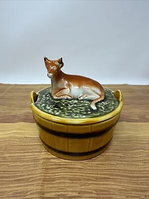 Buy Cow Butter Dish With Lid Vintage Ceramic Pottery • 9.50£