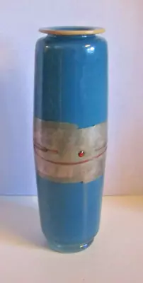Buy Studio Paran Turquoise Blue Cylinder Art  Glass Vase By Richard Jones 9.25  • 120.53£