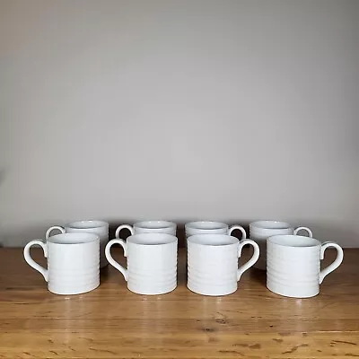 Buy Sophie Conran Portmeirion White Ribbed Short Mug - X6 Porcelain Mugs • 49.95£