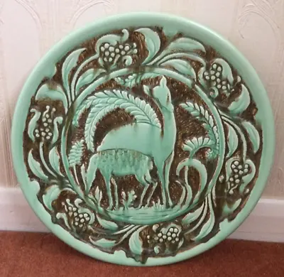 Buy Large Art Deco Burleigh Ware Charger Featuring Dear And Floral Border 1930’s • 99£